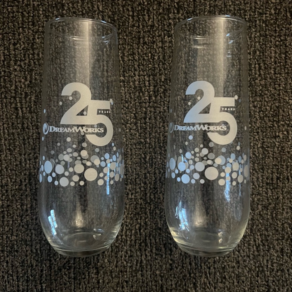 Dreamworks 25th anniversary Champagne Glasses